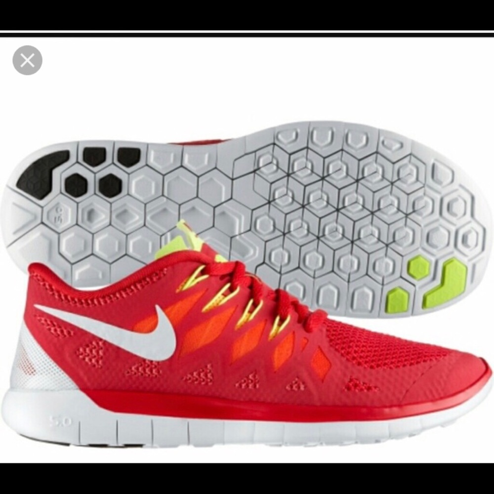 Red and Yellow Free Runs Youth size 7